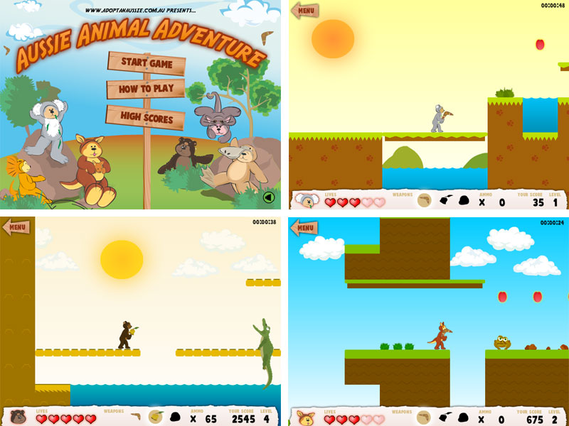 Aussie Animal Adventure Flash Platform Game