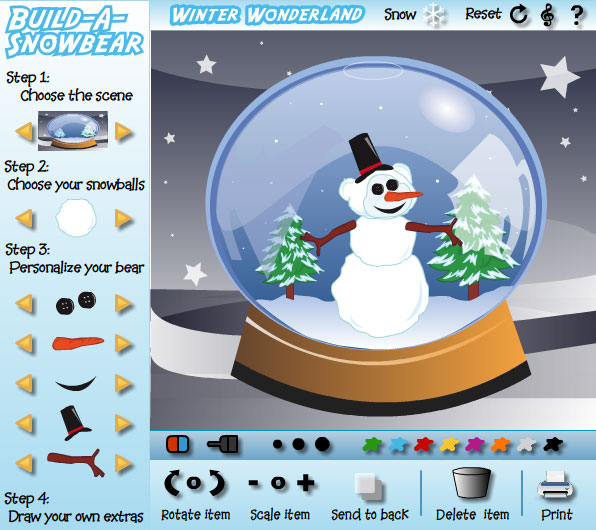 Snowman Builder Flash Game