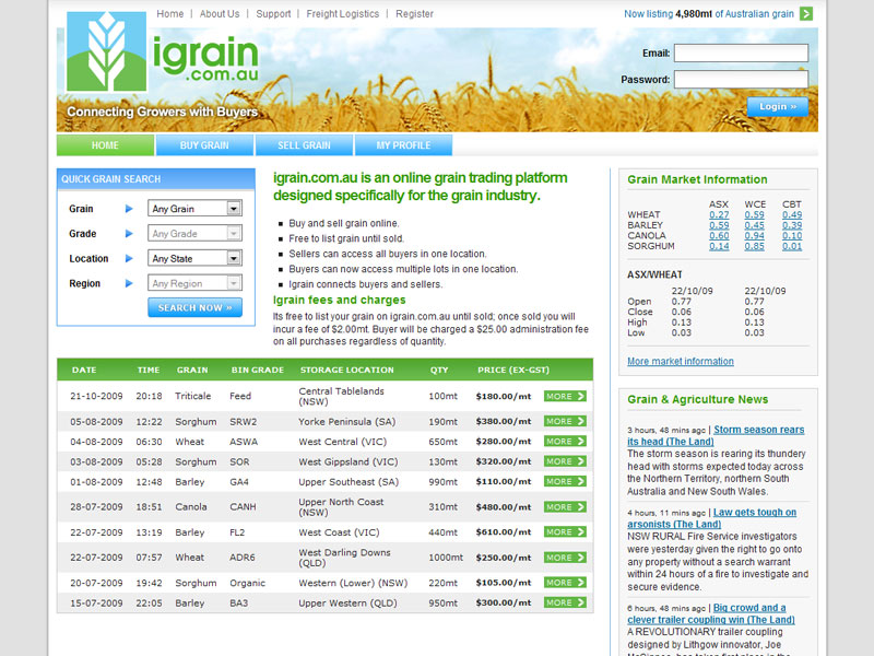 igrain Grain Trading Website