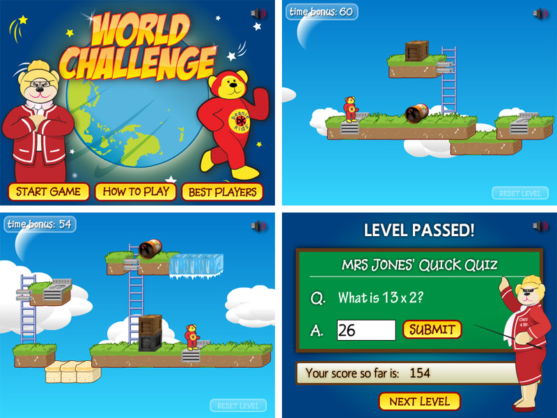 World Challenge Flash Platformer Puzzle Game